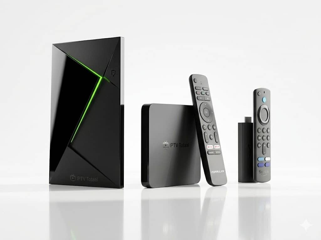 De drie beste apparaten voor een ip iptv configuratie in Nederland: Nvidia Shield, Formuler Z11 en Firestick 4K Max.
