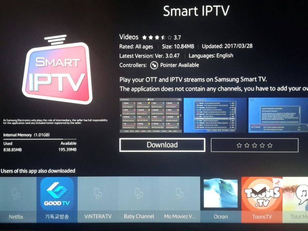 Downloadpagina van de Smart IPTV applicatie, de beste IPTV app Samsung TV volgens onze tests