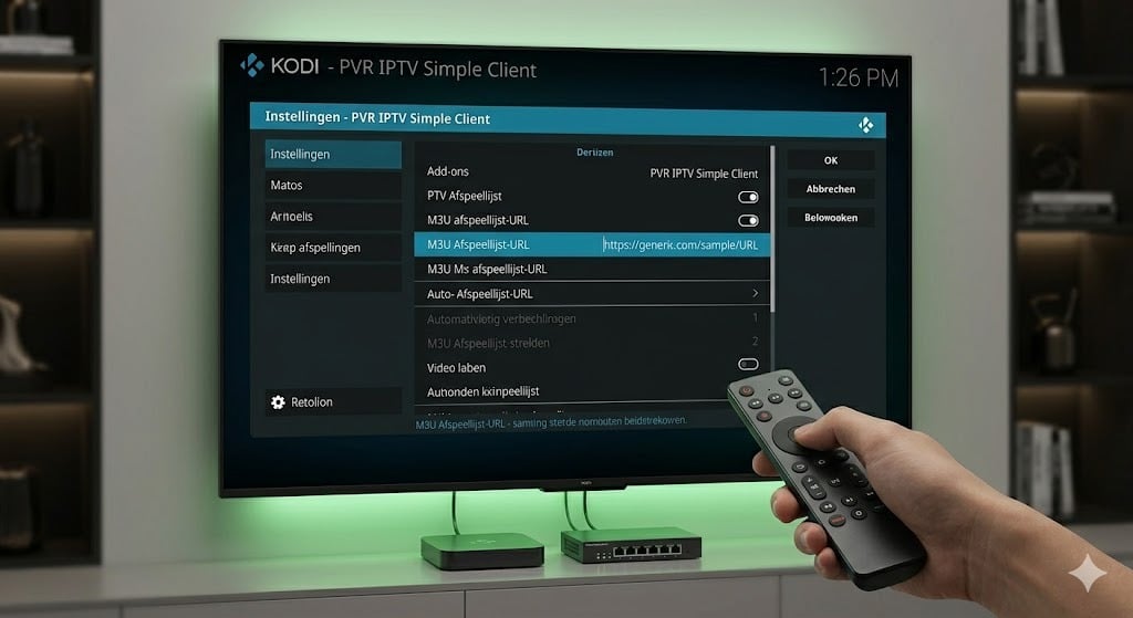 Stap-voor-stap IPTV instellen op Kodi configuratiescherm